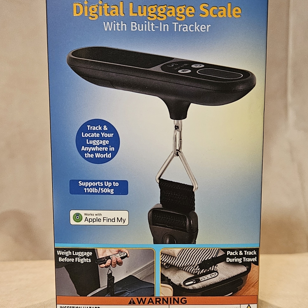 Digital Luggage Scale with Built-In Tracker - Black